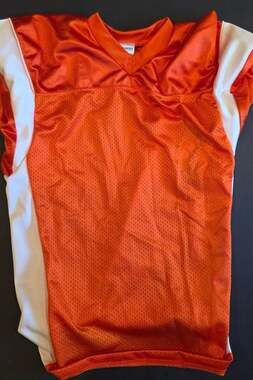 Champro Youth M Huddle Stretch Polyester Football Game Jersey Orange White
